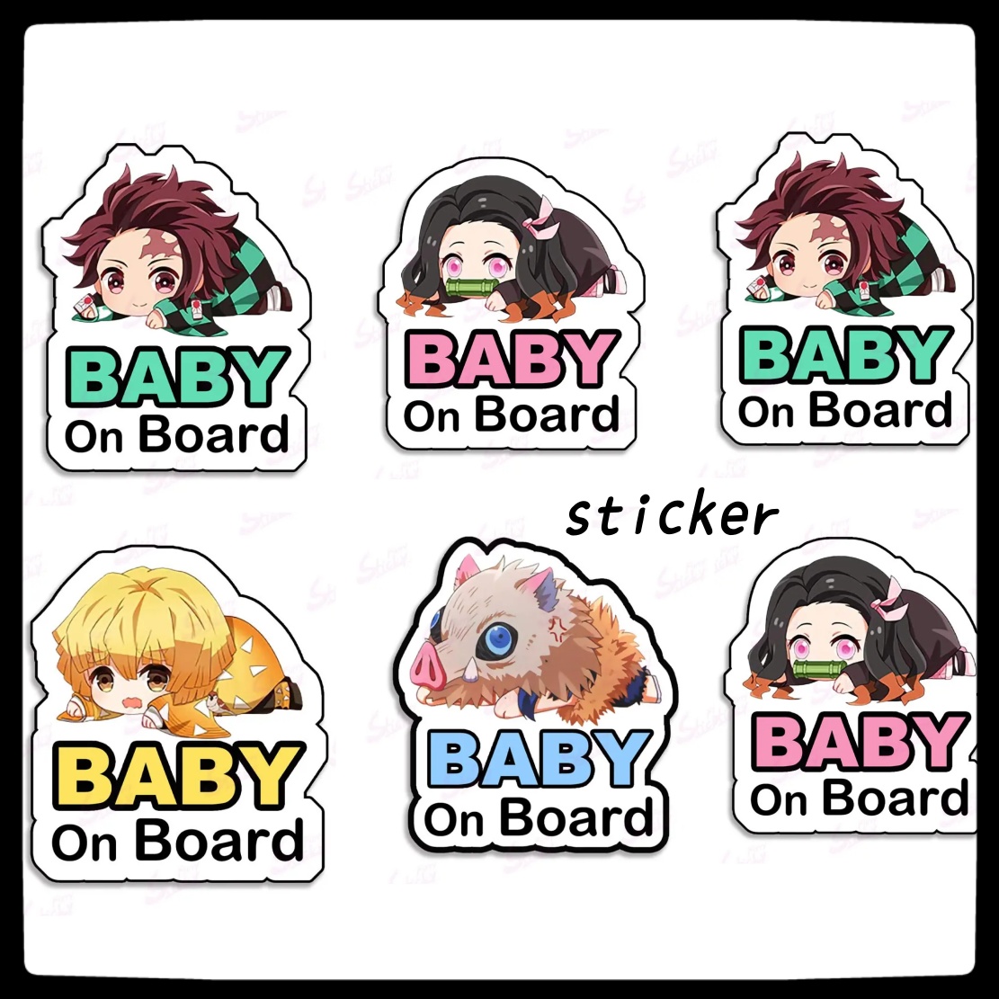 Phone Accessories Wholesale In China - demon slayer Anime Nezuko Car Reflective