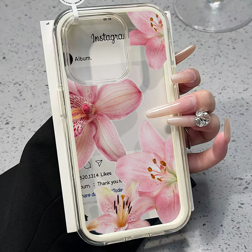 Xo Phone Accessories - Pink Lily Flower Clear Phone Case