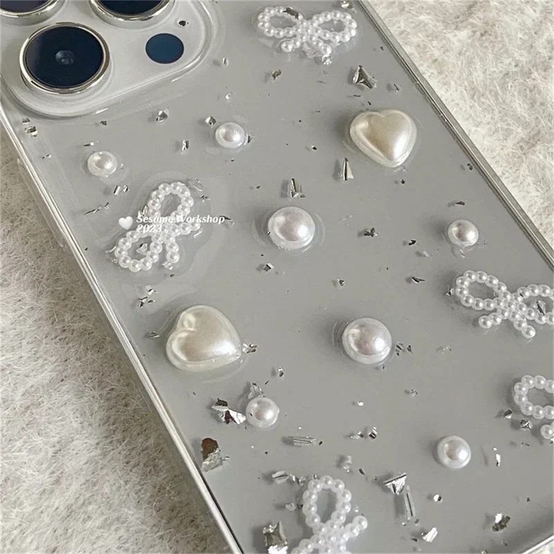 3D Pearl Bowknot Silver Foil P - огляд і ціна Phone Accessories Wholesale In China