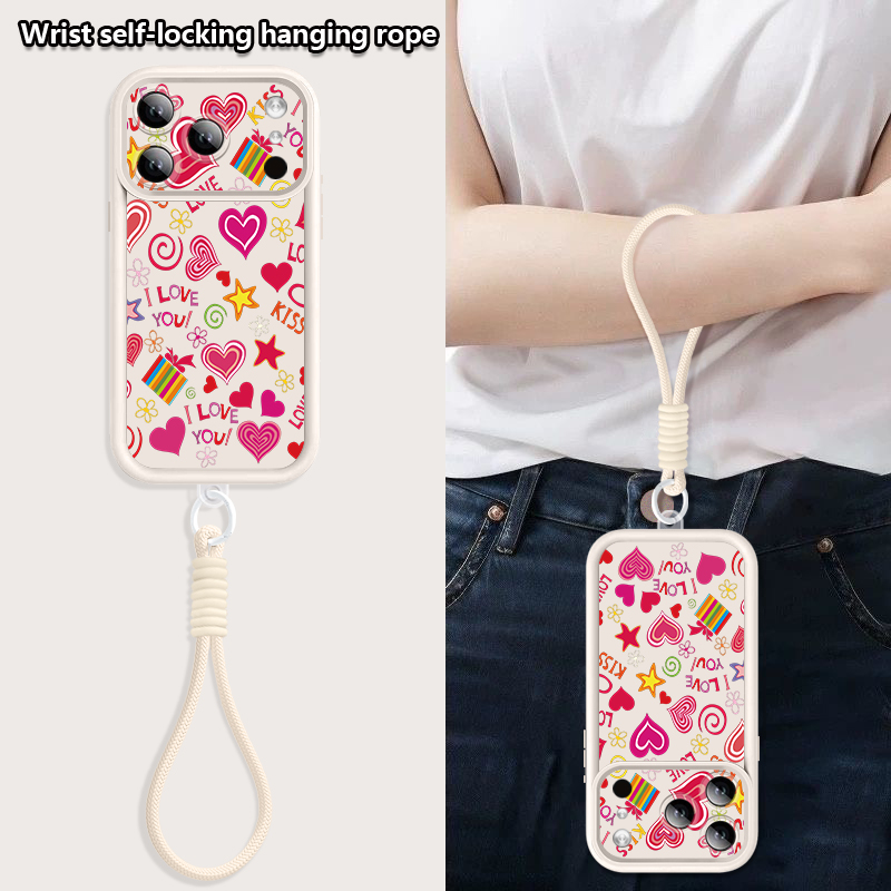 Love Hearts Pattern With Strap - огляд і ціна Lanyard Phone Strap