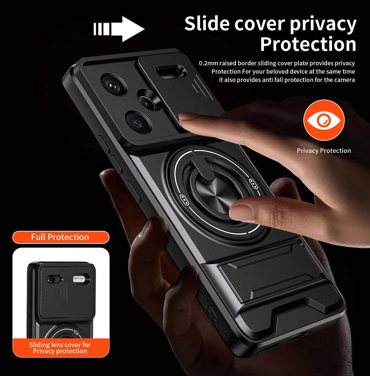 Lens Slide Camera Phone Case f - огляд і ціна Phone Accessories Ring Holder