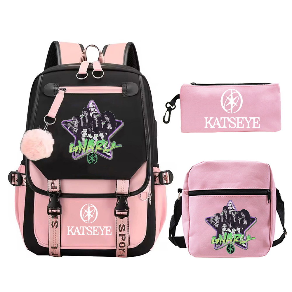 3pcs Set Kpop KATSEYE Backpack - огляд і ціна Phone Accessories Wholesale In China